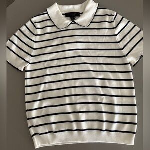 Zara Striped Collared Short Sleeve Sweater - NWT